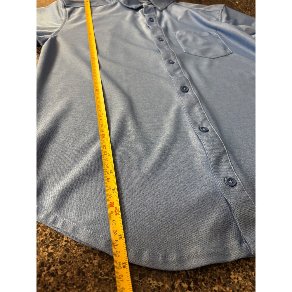 VRST Mens Athletic Long Sleeve Performance Button Down Shirt‎ Blue Stretch - Picture 7 of 7
